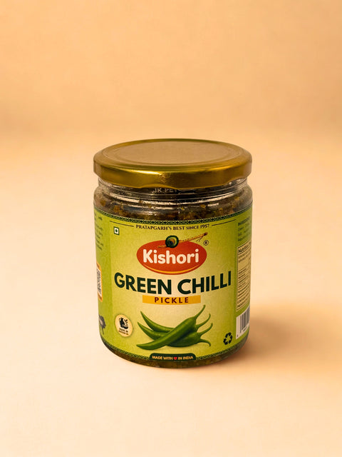 Kishori Green Chilly Pickle – 450g | Spicy & Tangy Indian Pickle