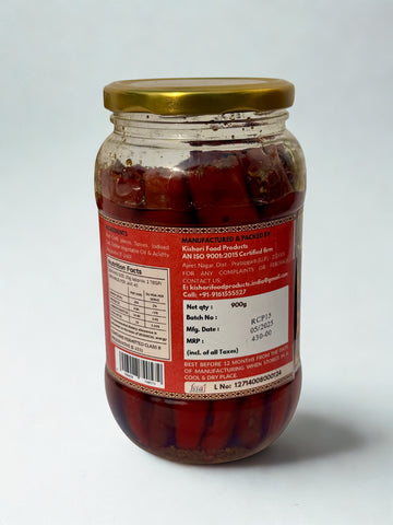Kishori Food Products Red Chilli Pickle | Authentic Lal Mirch ka Achar | Traditional Indian Pickle